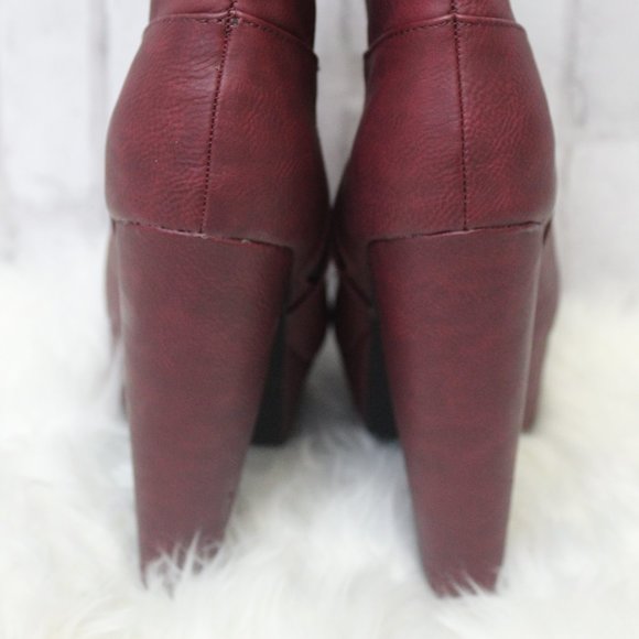 New Michael Antonio Burgundy Platform Bootie - Picture 3 of 6
